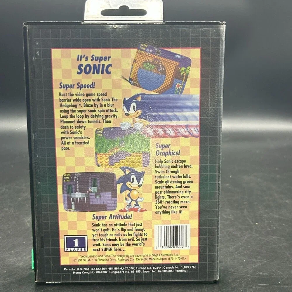 Sonic the Hedgehog Not For Resale (Sega Genesis, 1991) Complete W/ Manual